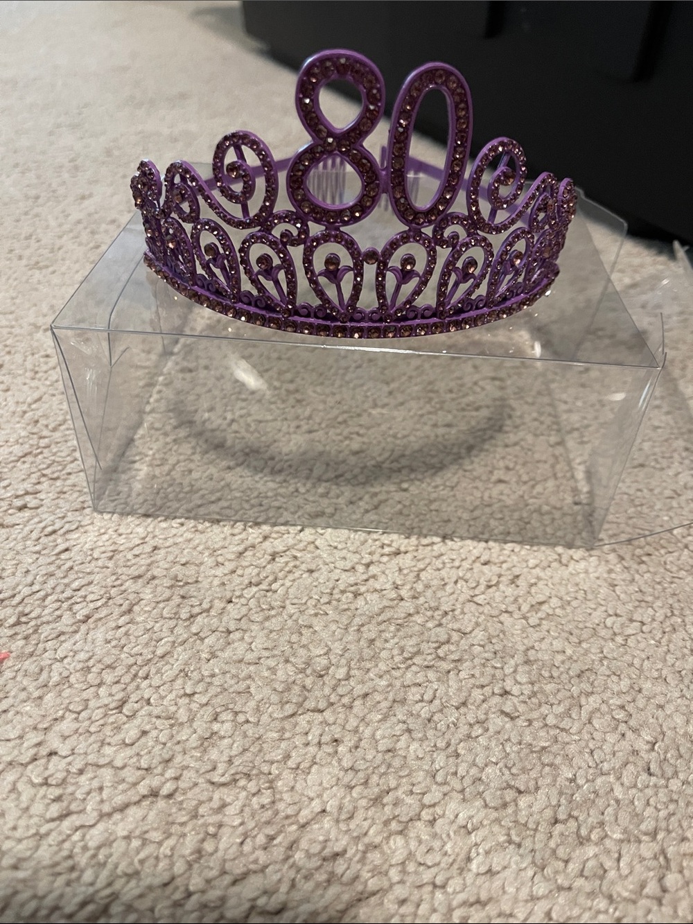 Purple 80th Birthday Jeweled Tiara